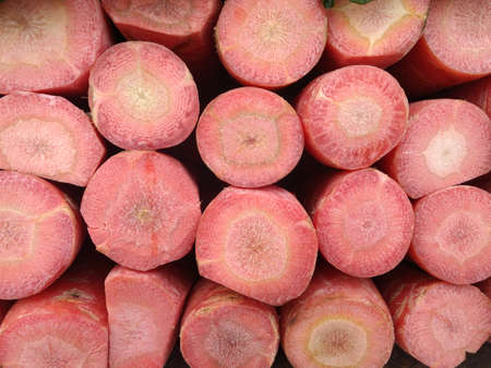 Close up of fresh cutting Carrotsの写真素材