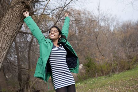 Indian pretty girl in outdoorsの写真素材