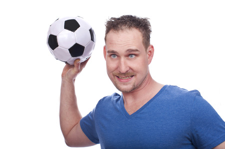 Young Man with soccer ballの写真素材