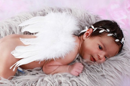 Cute new born girl 10 daysの写真素材