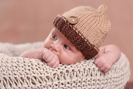 Cute new born boy  1 monthの写真素材