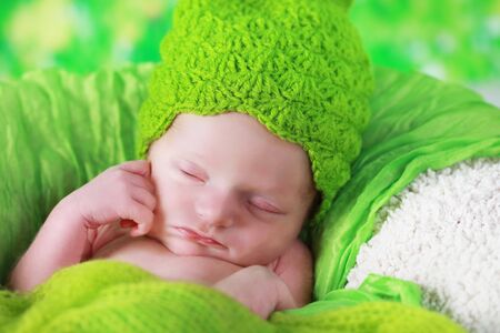 Cute baby girl sleepingの写真素材