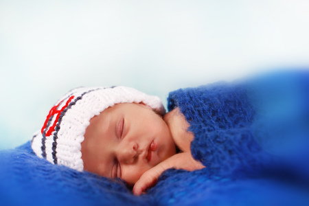 Cute baby girl sleepingの写真素材