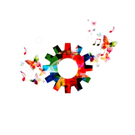 Colorful vector gears backgroundのイラスト素材