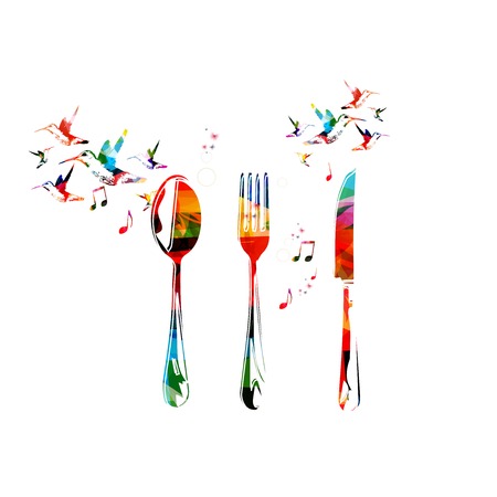 Fork, knife and spoon backgroundのイラスト素材