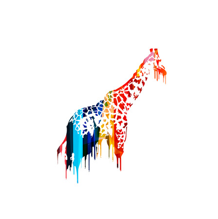 Colorful vector giraffe designのイラスト素材