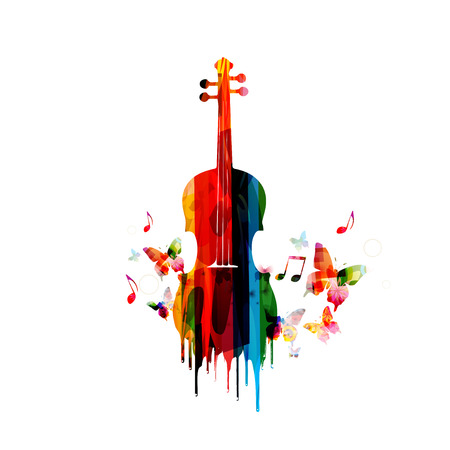 Violin colorful designのイラスト素材