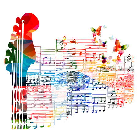 Colorful guitar fingerboardのイラスト素材