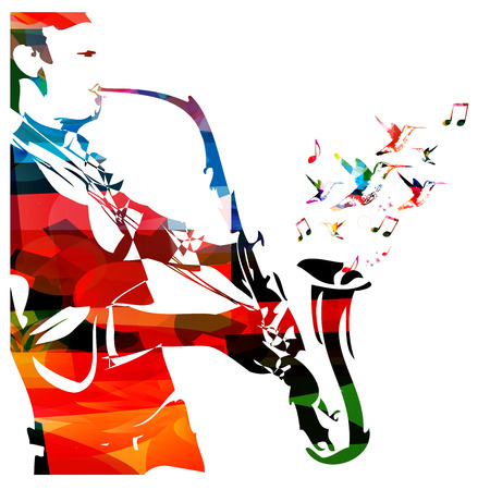Man with saxophoneのイラスト素材