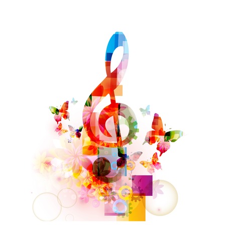 Colorful musical note backgroundのイラスト素材