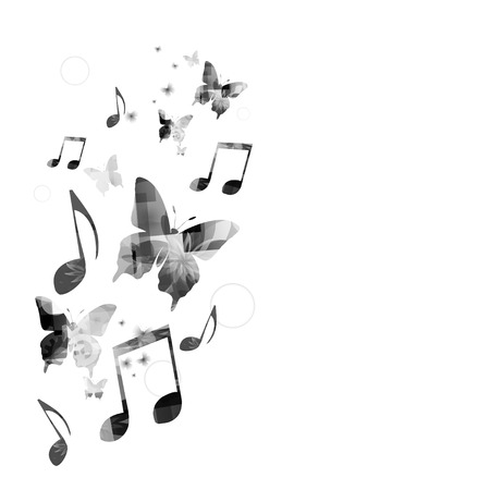 Music background with butterfliesのイラスト素材
