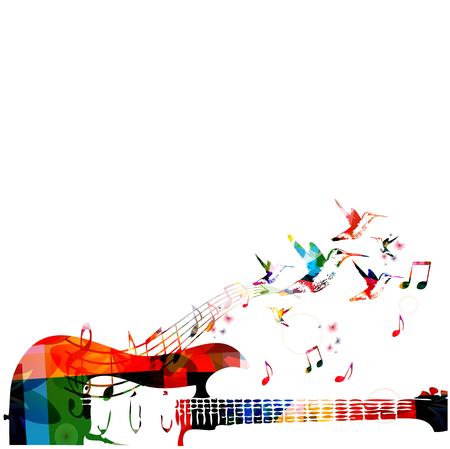 Colorful music background with guitarのイラスト素材