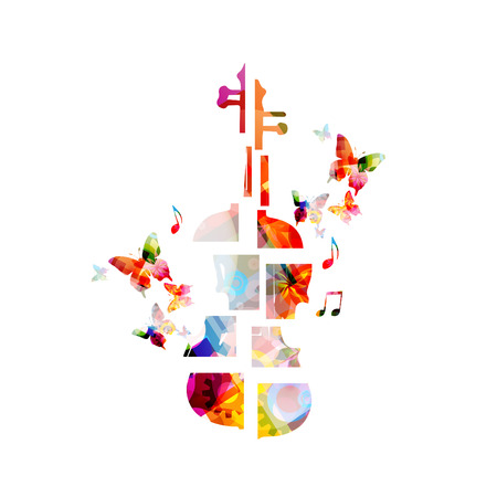 Colorful music background with violoncelloのイラスト素材