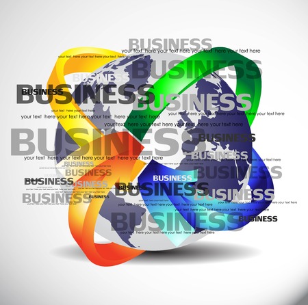 Vector globe with colorful arrowsのイラスト素材