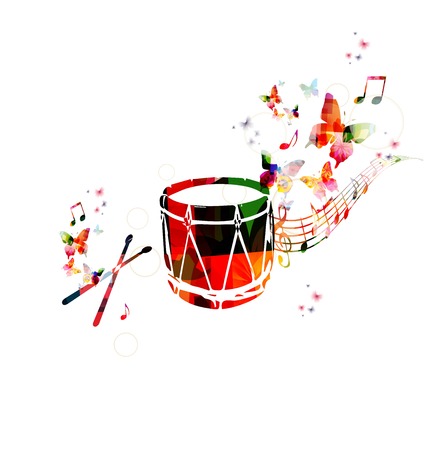 Colorful music background. Traditional Turkish drum design vectorのイラスト素材
