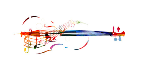 Colorful violoncello with music notesのイラスト素材