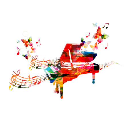 Colorful piano design. Music backgroundのイラスト素材
