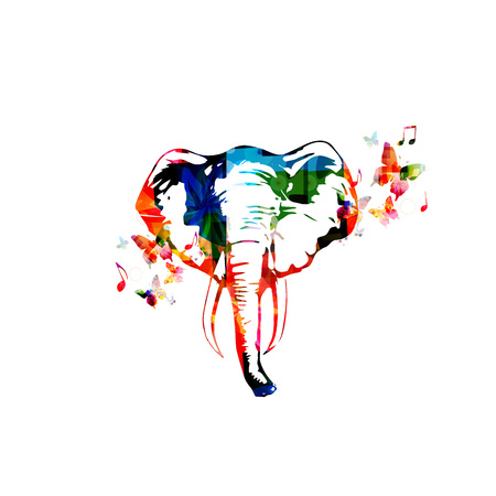 Colorful elephant designのイラスト素材