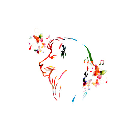 Colorful lion head close upのイラスト素材