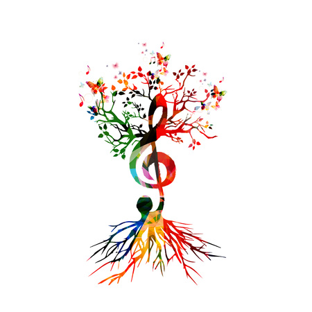 Colorful background with music notesのイラスト素材