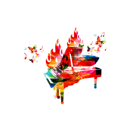 Piano on fireのイラスト素材
