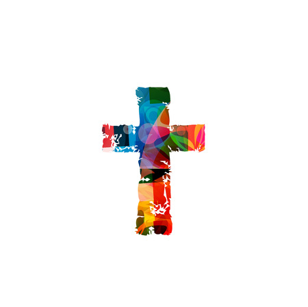 Vector illustration of colorful cross isolated on white backgroundのイラスト素材
