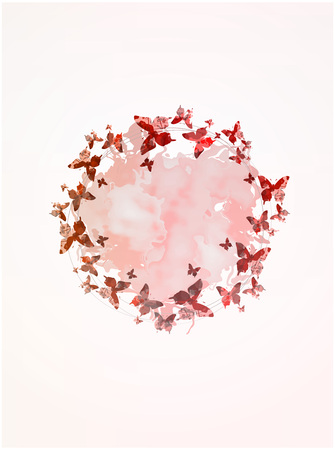 Creative frame with butterflies vector illustrationのイラスト素材