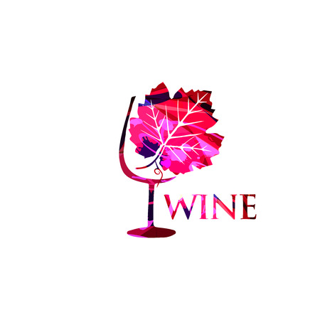 Wine glass with vine background flat vector illustration. Party flyer, wine tasting event, wine festival, celebrations, restaurant poster design for brochure, invitation card, menu, promotion banner Note to editor:のイラスト素材