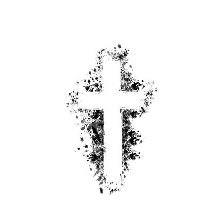 Christian cross isolated vector illustration. Religion themed background. Design for Christianity, prayer and care, church charity, help and supportのイラスト素材