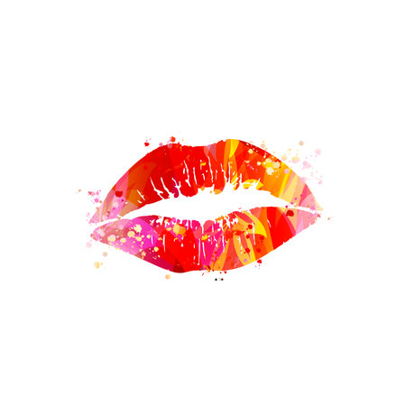 Lips plumping vector illustration. Beautify lips naturally. Adding volume with fillers or surgery. Make up tricks for seductive lookのイラスト素材