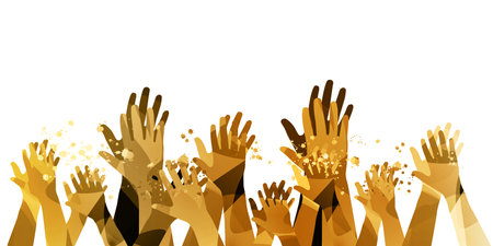Human hands clapping. Applaud hands. Vector illustration.のイラスト素材