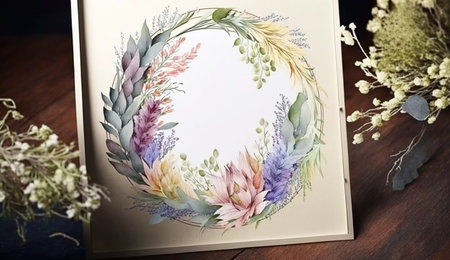 Floral botanical flower. Wedding background card floral decorative border. Leaves minimalistic frame. Plants, branches, Herbal. Greenery wedding square invitation. leaf, Watercolor, line drawing style.の素材