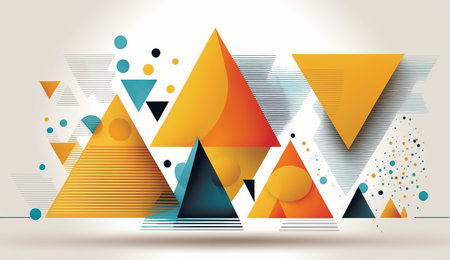 Abstract geometric background with triangle shape pattern. Creative geometric with a variety of geometric pattern background.の素材