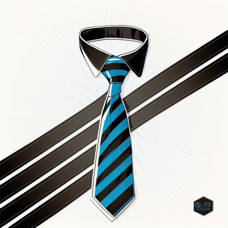 Father's Day poster or banner template with hat,necktie and gift box on blue background.Greetings and presents for Father's Day in flat lay styling. Father giving son ride on back in park.の素材