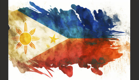 Happy national holiday. Celebrated annually on June 12 in Philippine. Patriotic poster design.の素材