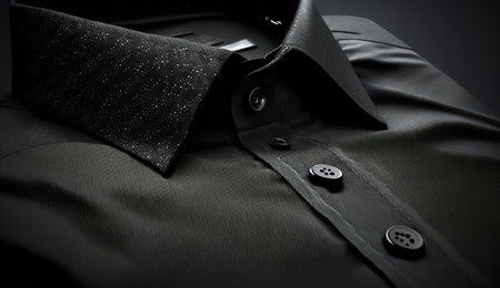 Natural linen colored black dirty canvas fabric background. Black color shirt texture, stretch fabric background. AI Generated.の素材