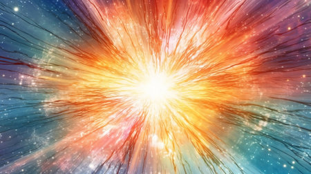Star warp. Hyperspace jump, traces of moving stars light and interstellar fast speed travel. Wormhole space tunnel abstract background illustration.の素材