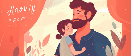 Flat style illustration of father's day with copyspace. Cartoon design.の素材