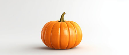 Festive autumn decor from pumpkins, berries and leaves on a white wooden background. Concept of Thanksgiving day or Halloween.の素材