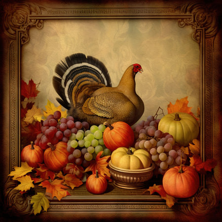 Festive autumn decor from pumpkins, berries and leaves on a white wooden background. Concept of Thanksgiving day or Halloween.の素材