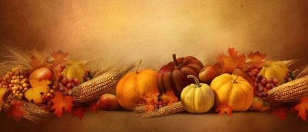 Festive autumn decor from pumpkins, berries and leaves on a white wooden background. Concept of Thanksgiving day or Halloween.の素材