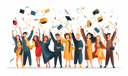 Illustration of World Students Day or International Students Day. Simple and elegant design.の素材