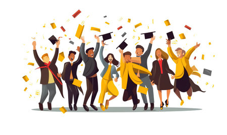 Illustration of World Students Day or International Students Day. Simple and elegant design.の素材