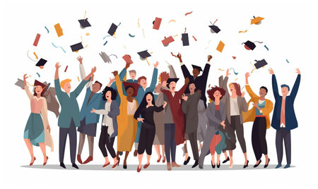 Illustration of World Students Day or International Students Day. Simple and elegant design.の素材
