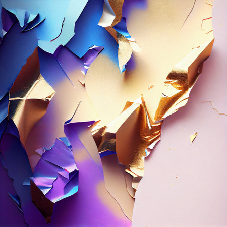 Abstract relief crumpled craft paper blank texture. Generative AI.の素材