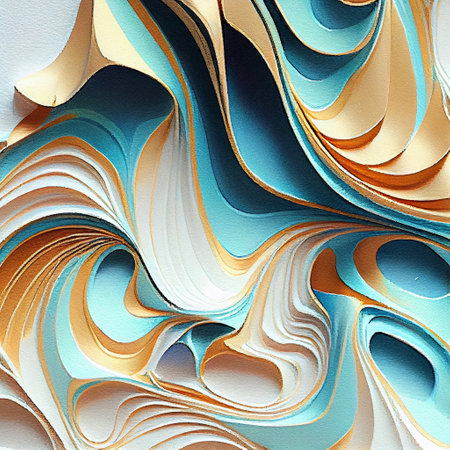 Abstract relief crumpled craft paper blank texture. Generative AI.の素材