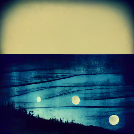 Generative AI. Retro grunge cartoon style illustration. The sea on sunset. Summertimeの素材