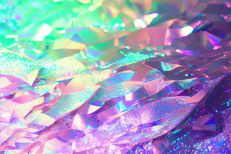 Abstract holographic psychedelic texture. Iridescent glitter close up. Aspect ratio 3:2 Generative AI.の素材