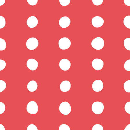 Red polka dots background. Seamless patternのイラスト素材