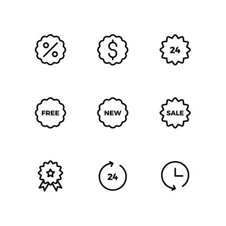 Price or Gift Tags Icon Set. Vector illustrationのイラスト素材